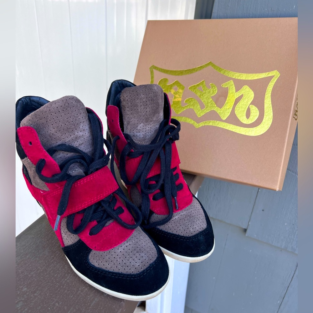 A.s.h Bowie Suede Limited Wedge High-Top Sneaker